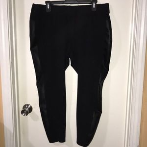 Black Leggings W/ Leather